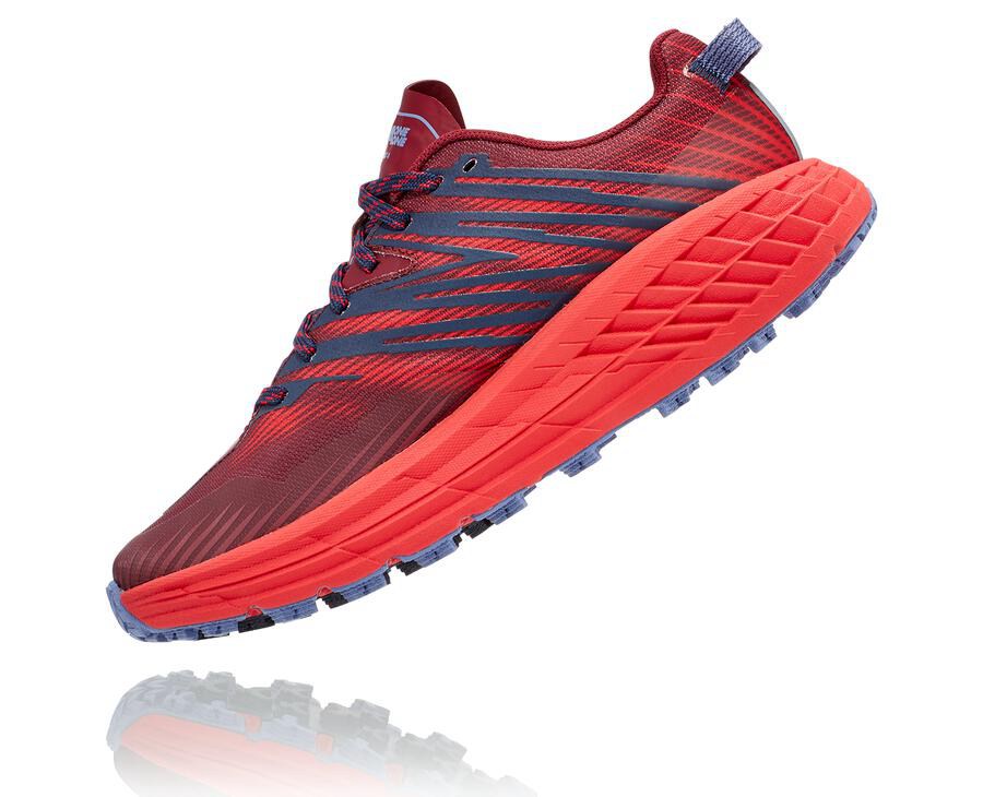 Tenis Trail Hoka One One Feminino Vermelhas - Speedgoat 4 - 270-KLNGMY